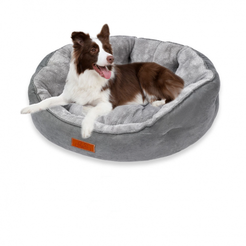 Luxury Suede Pet Bed for Dogs & Cats, Non-slip Bottom, Cotton Semi-enclosed Comfortable Pet Sofa Bed