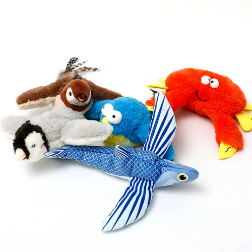 Pet Plush Sparrow Toy, Flapping Sound-Making Electric Cat Toy, Self-Play Simulated Fish Wing-Flapping Bird Toy